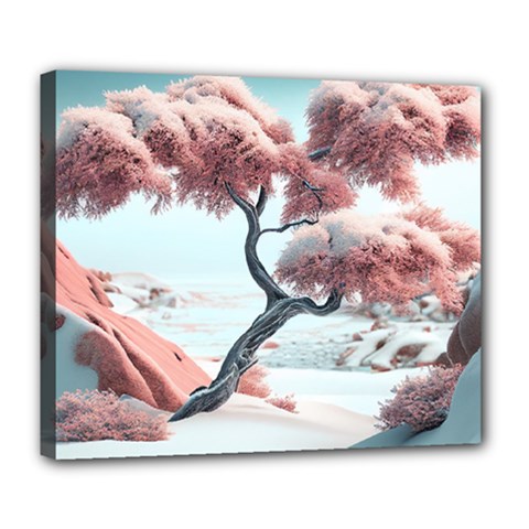 Color Snow Mountain Pretty Deluxe Canvas 24  X 20  (stretched)