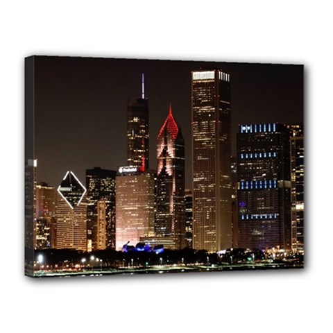 Chicago City Architecture Downtown Canvas 16  X 12  (stretched) by Ravend