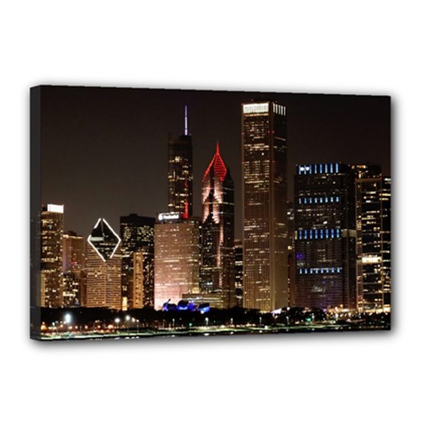 Chicago City Architecture Downtown Canvas 18  X 12  (stretched) by Ravend