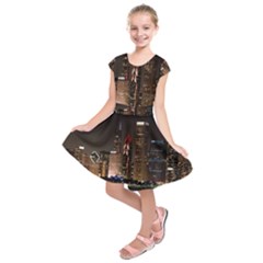 Chicago City Architecture Downtown Kids  Short Sleeve Dress