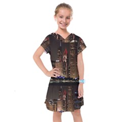 Chicago City Architecture Downtown Kids  Drop Waist Dress by Ravend