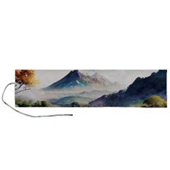 Countryside Trees Grass Mountain Roll Up Canvas Pencil Holder (l)
