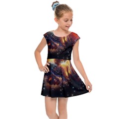 Nebula Galaxy Stars Astronomy Kids  Cap Sleeve Dress