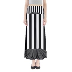 Illustration Stripes Geometric Pattern Full Length Maxi Skirt