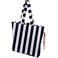 Illustration Stripes Geometric Pattern Drawstring Tote Bag by Uceng