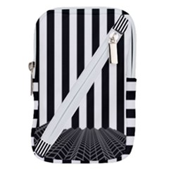 Illustration Stripes Geometric Pattern Belt Pouch Bag (large)