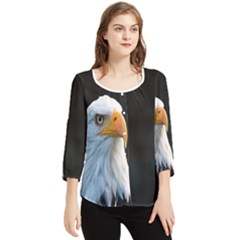 Bird Chiffon Quarter Sleeve Blouse by artworkshop