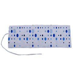 Blue Circle Pattern Roll Up Canvas Pencil Holder (s) by artworkshop