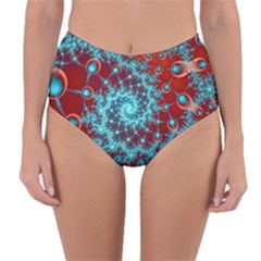 Fractal Pattern Background Reversible High-waist Bikini Bottoms