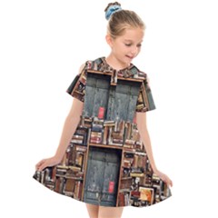 Books Kids  Short Sleeve Shirt Dress by artworkshop