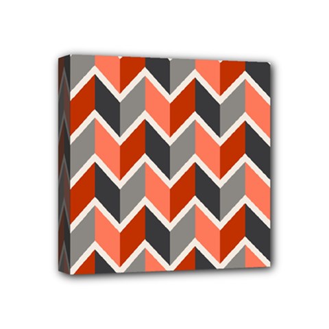 Colorful Zigzag Pattern Wallpaper Free Vector Mini Canvas 4  X 4  (stretched) by artworkshop