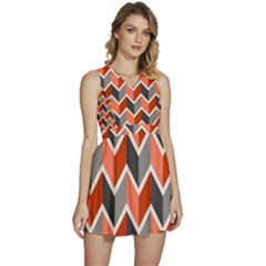 Colorful Zigzag Pattern Wallpaper Free Vector Sleeveless High Waist Mini Dress by artworkshop