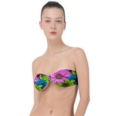 Flowers Wallpaper Classic Bandeau Bikini Top  by artworkshop