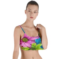 Flowers Wallpaper Layered Top Bikini Top  by artworkshop