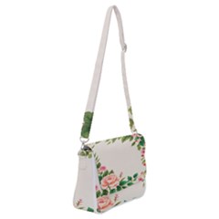 Watercolor Flower Shoulder Bag With Back Zipper by artworkshop
