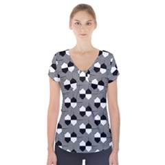 Geometric Pattern Line Form Texture Structure Short Sleeve Front Detail Top