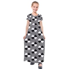 Geometric Pattern Line Form Texture Structure Kids  Short Sleeve Maxi Dress by Ravend