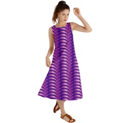Purple Textile Vibrant Decor 3d Summer Maxi Dress