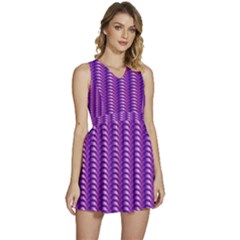 Purple Textile Vibrant Decor 3d Sleeveless High Waist Mini Dress by Ravend