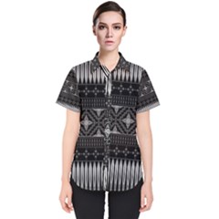 Abstract Art Artistic Backdrop Black Brush Card Women s Short Sleeve Shirt