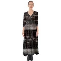 Abstract Art Artistic Backdrop Black Brush Card Button Up Boho Maxi Dress by Ravend