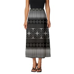 Abstract Art Artistic Backdrop Black Brush Card Classic Midi Chiffon Skirt by Ravend