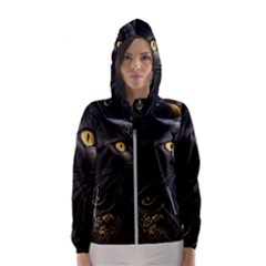 Ai Generated Cat Moon Feline Cute Women s Hooded Windbreaker by Ravend