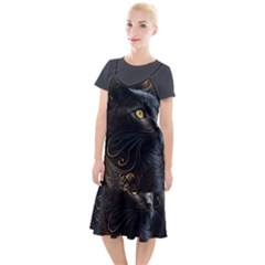 Ai Generated Cat Moon Feline Cute Camis Fishtail Dress by Ravend