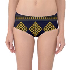 Abstract Antique Architecture Art Artistic Artwork Mid-waist Bikini Bottoms