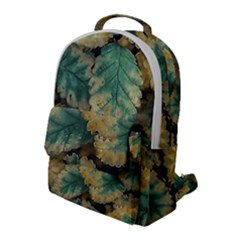 Colored Close Up Plants Leaves Pattern Flap Pocket Backpack (large) by dflcprintsclothing