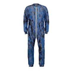 Blue Abstract Texture Print Onepiece Jumpsuit (kids) by dflcprintsclothing