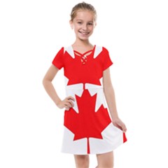 Canada Flag Canadian Flag View Kids  Cross Web Dress by Ravend