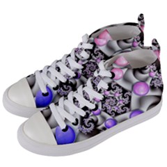 Background Fractal Annotation Sample Fantasy Women s Mid-top Canvas Sneakers