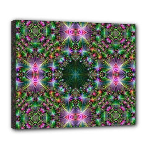 Kaleidoscope Digital Kaleidoscope Fractal Mirrored Deluxe Canvas 24  X 20  (stretched)