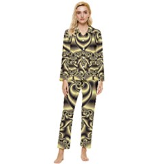 Background Fractal Sample Fantasy Texture Design Womens  Long Sleeve Velvet Pocket Pajamas Set