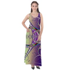 Fractal Abstract Digital Art Art Colorful Sleeveless Velour Maxi Dress
