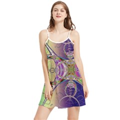 Fractal Abstract Digital Art Art Colorful Summer Frill Dress by Ravend