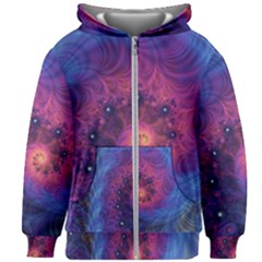 Fractal Fractals Spiral Vortex Blue Dark Art Kids  Zipper Hoodie Without Drawstring