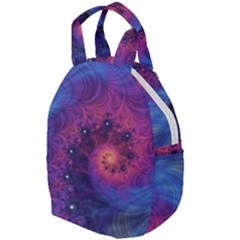 Fractal Fractals Spiral Vortex Blue Dark Art Travel Backpacks by Ravend