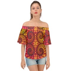 Art Pattern Fractal Design Abstract Artwork Off Shoulder Short Sleeve Top