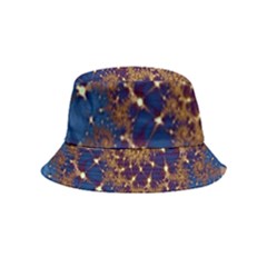 Fractal Spiral Art Pattern Blue Design Bucket Hat (kids) by Ravend