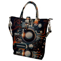 Illustrations Technology Robot Internet Processor Buckle Top Tote Bag by Ravend