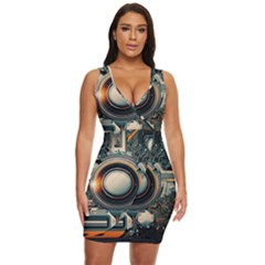 Illustrations Technology Robot Internet Processor Draped Bodycon Dress by Ravend