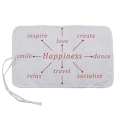 Happiness Typographic Style Concept Pen Storage Case (m) by dflcprintsclothing