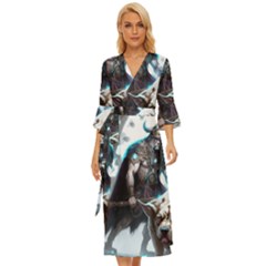 Ai Generated Viking God Fantasy Dog Norse Man Midsummer Wrap Dress