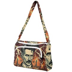 Ai Generated Nikola Tesla Tesla Nikolas Electricity Front Pocket Crossbody Bag by danenraven