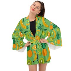 Fruit Tropical Pattern Design Art Pattern Long Sleeve Kimono