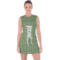 Geometry Lace Up Front Bodycon Dress by Sparkle