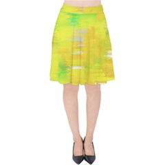 Colorful Multicolored Maximalist Abstract Design Velvet High Waist Skirt by dflcprintsclothing