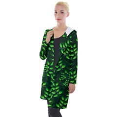 Branches Nature Green Leaves Sheet Hooded Pocket Cardigan